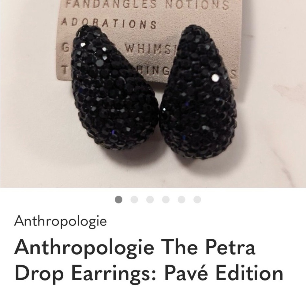 Anthropologie Black Petra Drop Earrings
